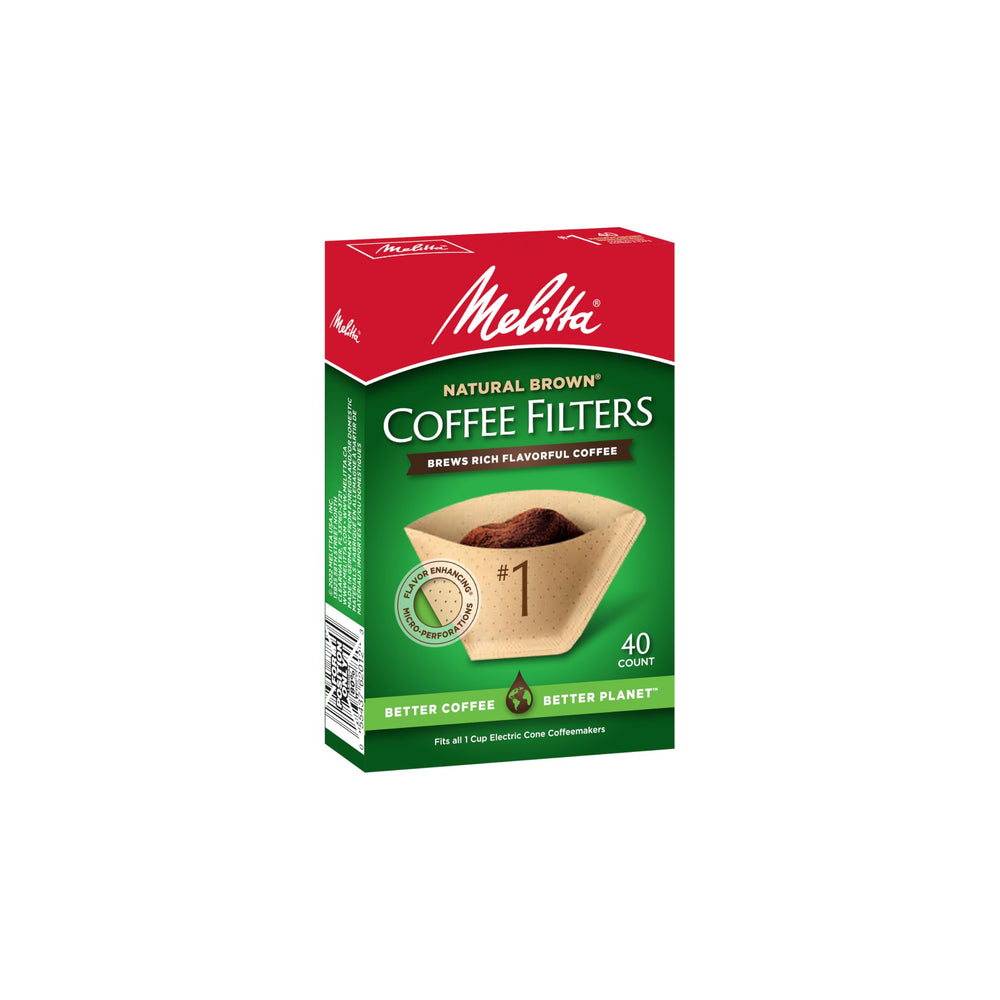 Melitta filtre en usage dans un porte-filtre conique pour infusion nette