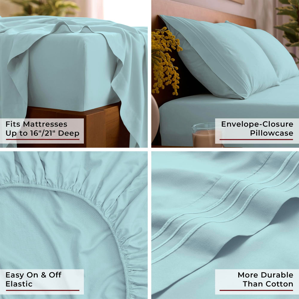 Comparaison échelle matelas Queen avec drap-housse Mellanni, ajustement précis