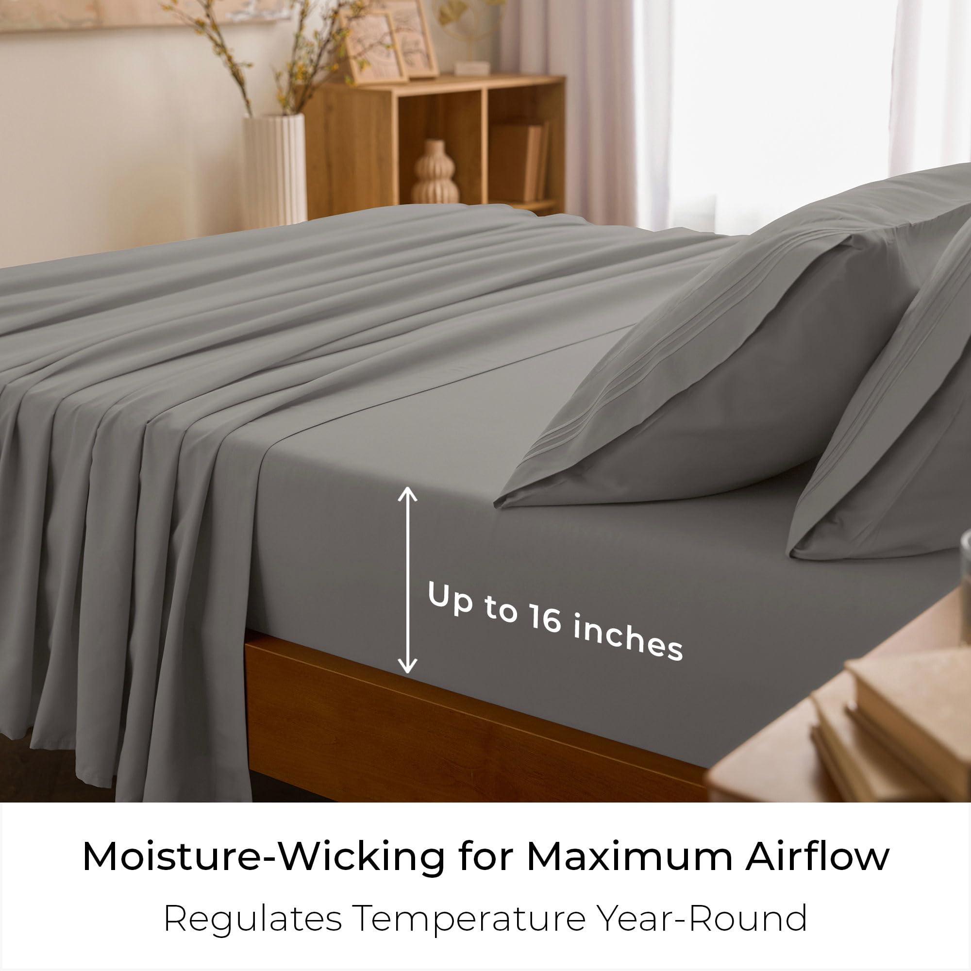 Mellanni draps en usage sur lit dressé illustrant confort quotidien