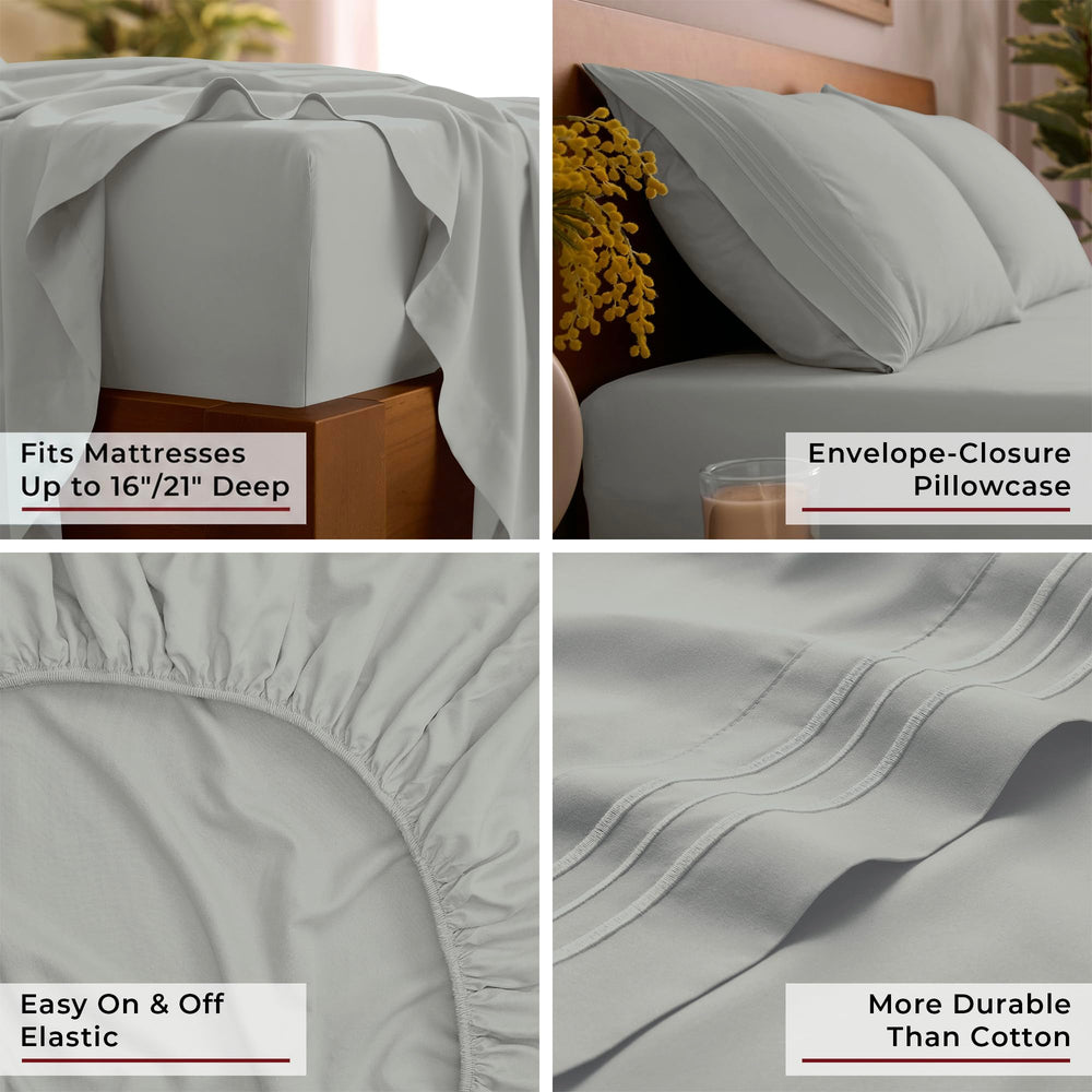 Mellanni draps posés sur lit ambiance chambre style hôtelier confortable