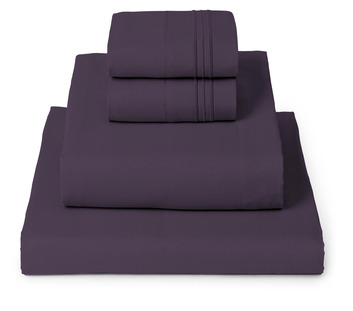 Mellanni vue frontale du packaging parure violet montrant finition et couleur