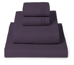 Mellanni vue frontale du packaging parure violet montrant finition et couleur
