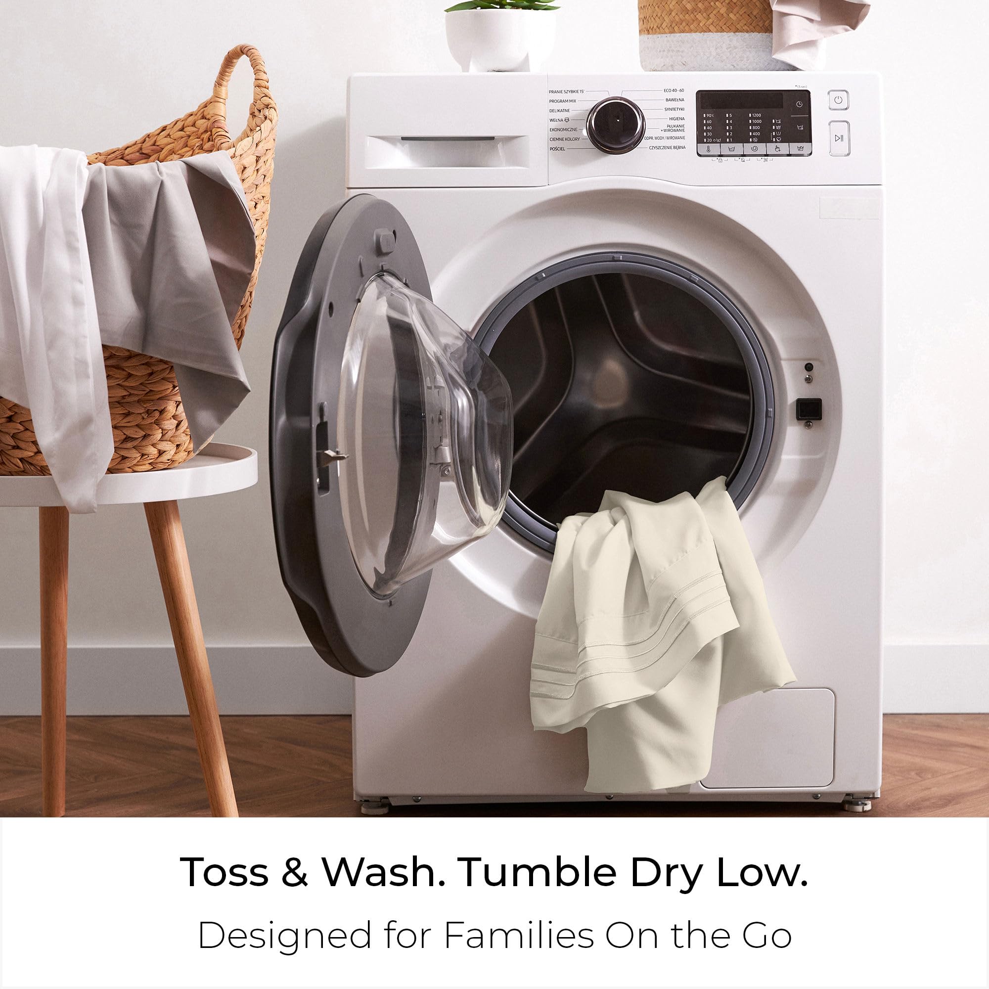 Mellanni taies d'oreiller et drap plat ordonnés prêtes à l'utilisation pour confort immédiat