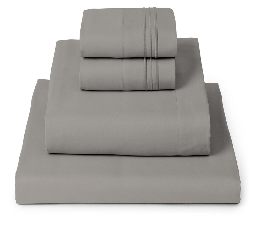 Mellanni parure King face montrant la couleur taupe et finition durable