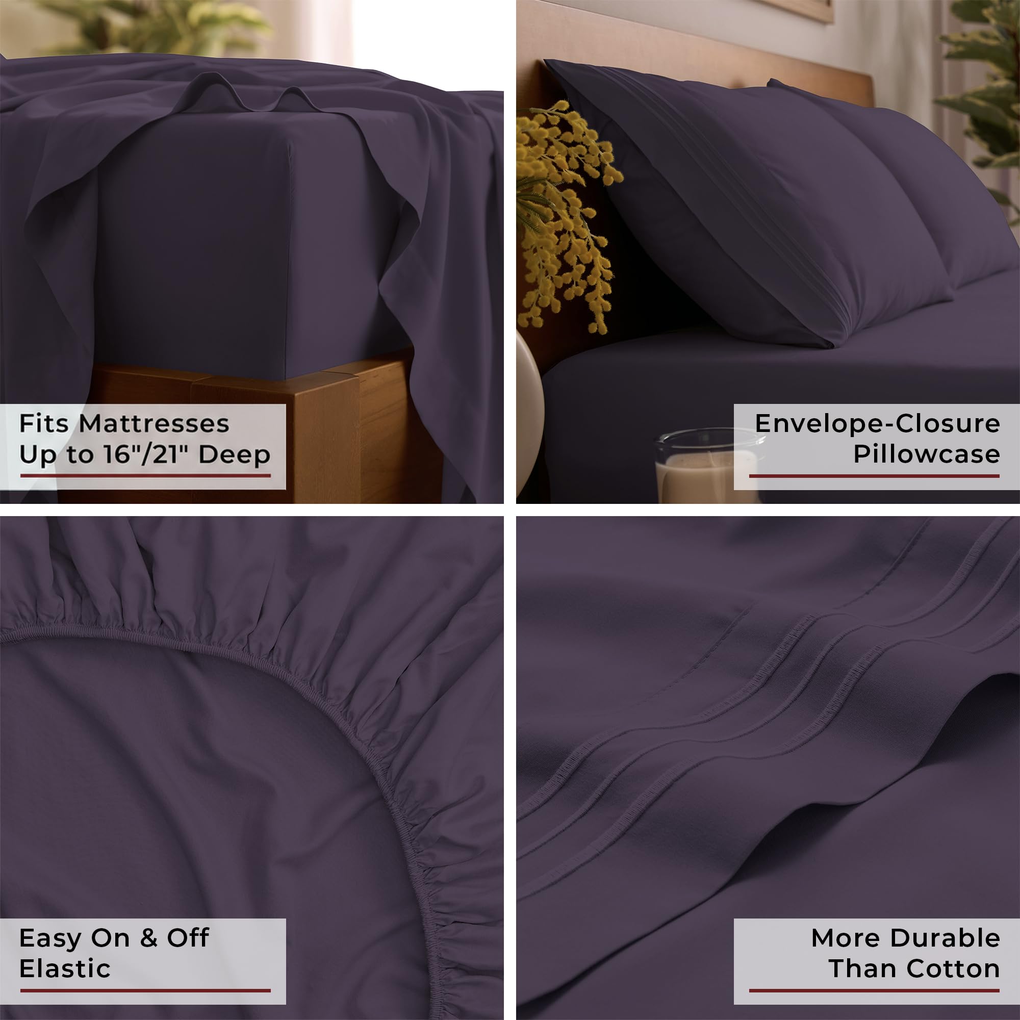 Mellanni étiquette OEKO-TEX et dimensions visibles pour sécurité et taille