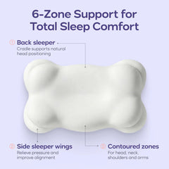 Mellow CloudAlign profil mettant en évidence les courbes de soutien cervical Mellow