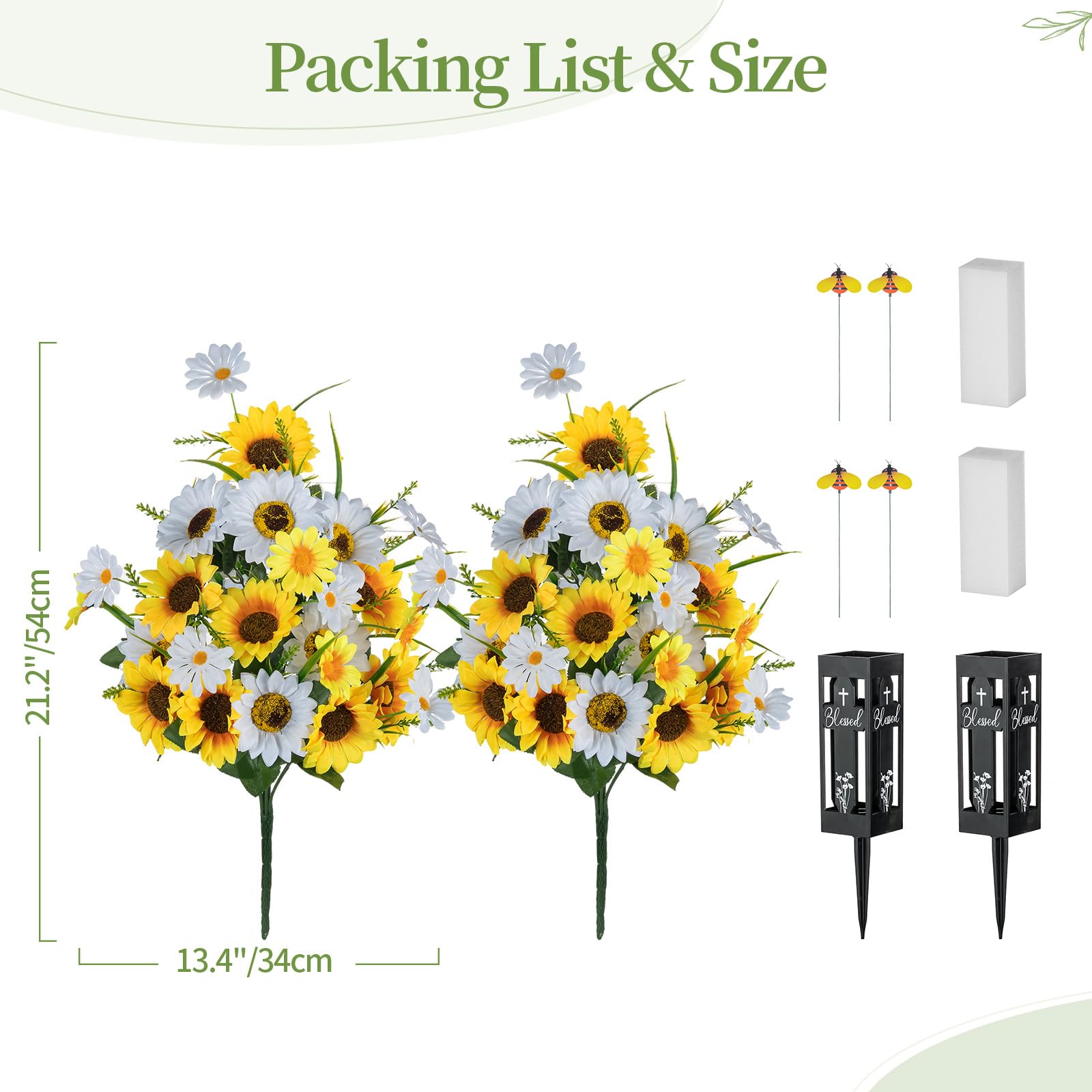 Memobloom comparaison taille avec main, hauteur pratique pour tombe