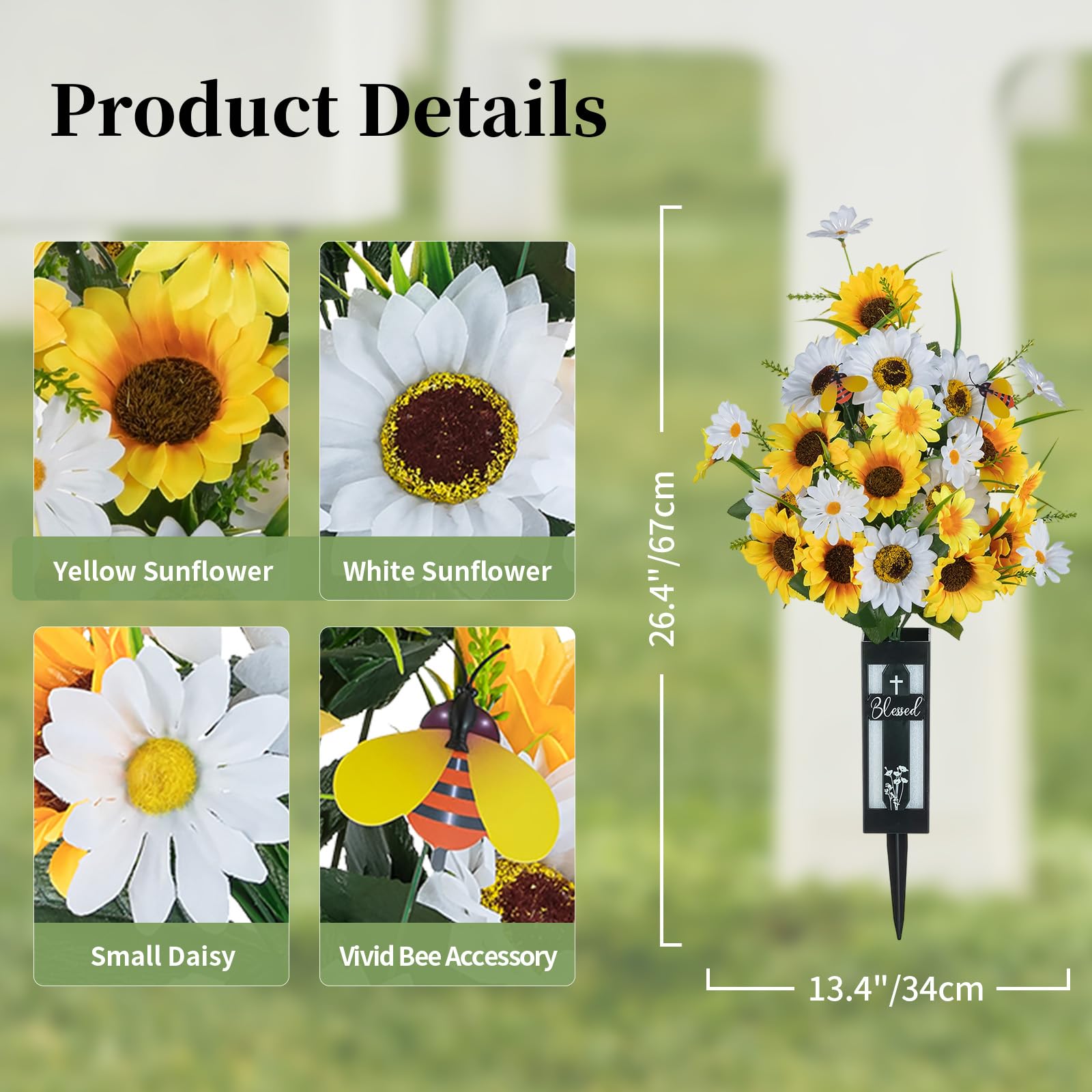 Memobloom vase et piquets installés, pose facile et stable