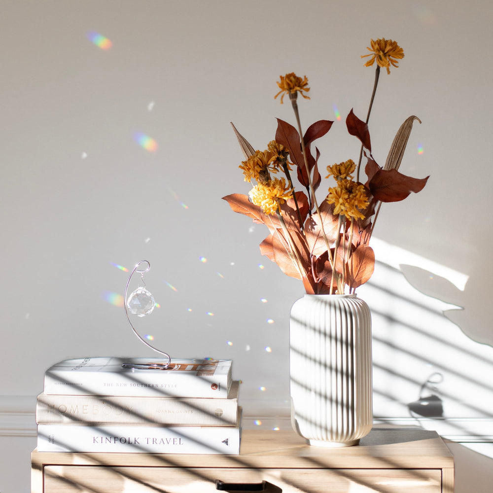Memorialight gros plan sur la boule en cristal, clarté et dispersion lumineuse
