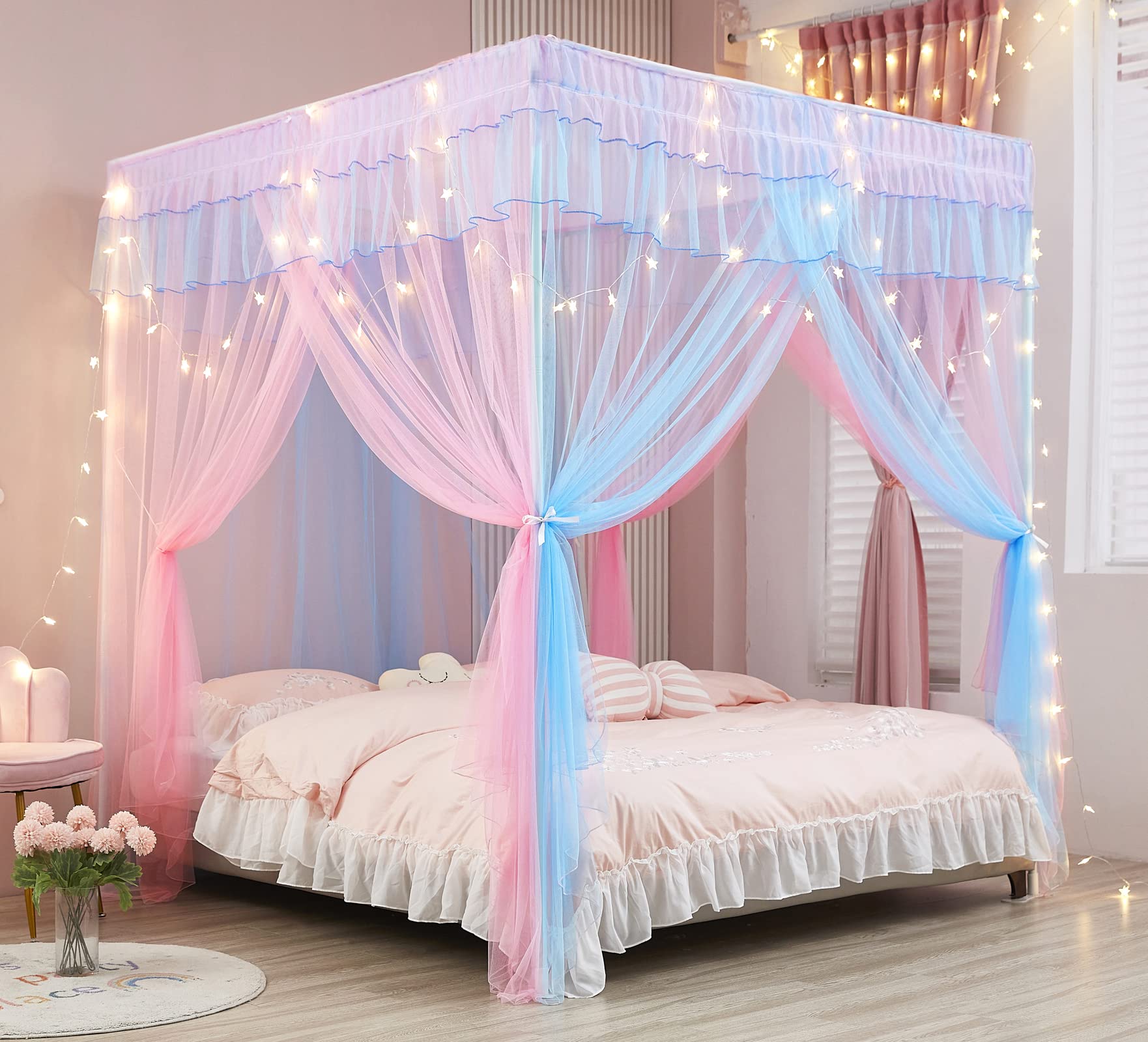 Mengersi canopy face du lit pleine taille, décoration princesse et protection