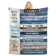 Menghao couverture face avant avec message Dear Dad offrant confort chaleureux