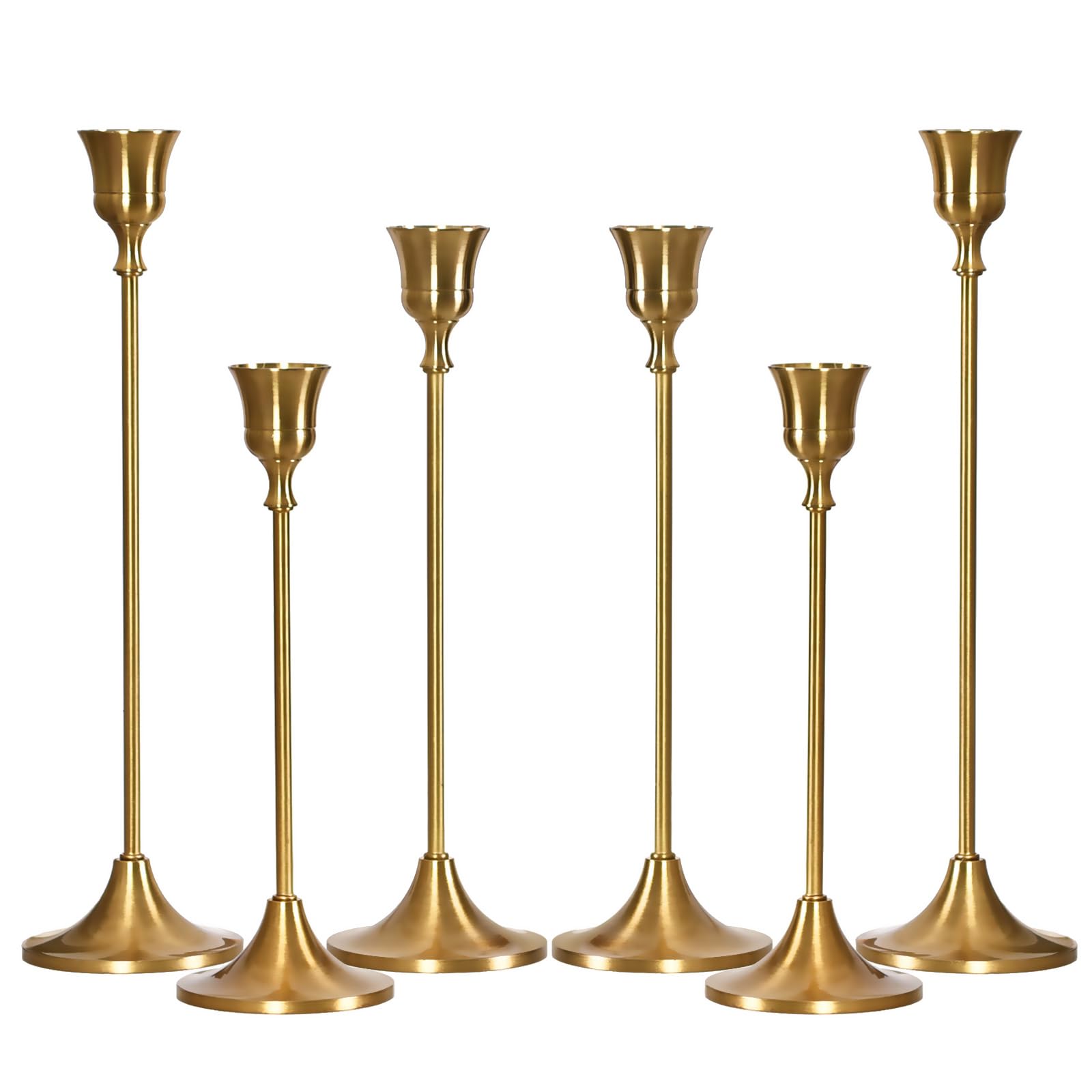 MENONEE ensemble face montrant six chandeliers dorés élégants pour décoration