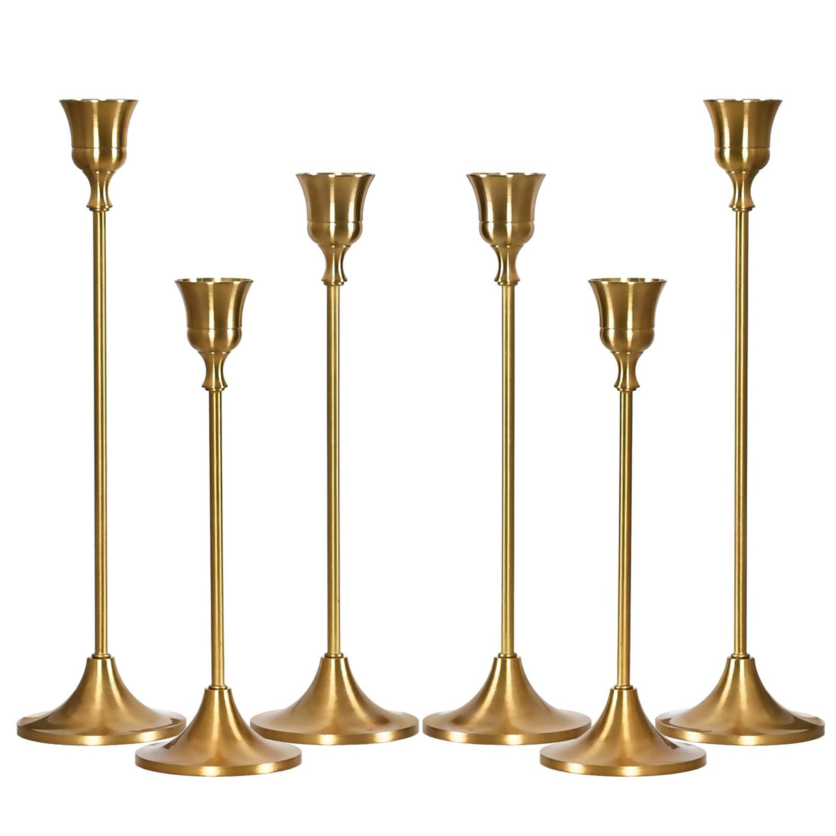 MENONEE ensemble face montrant six chandeliers dorés élégants pour décoration
