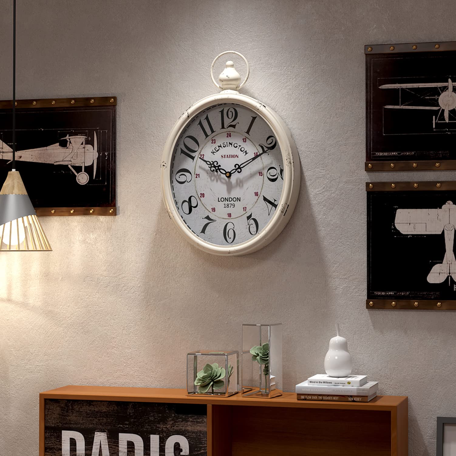 Menterry horloge accrochée en cuisine optimise lisibilité et style