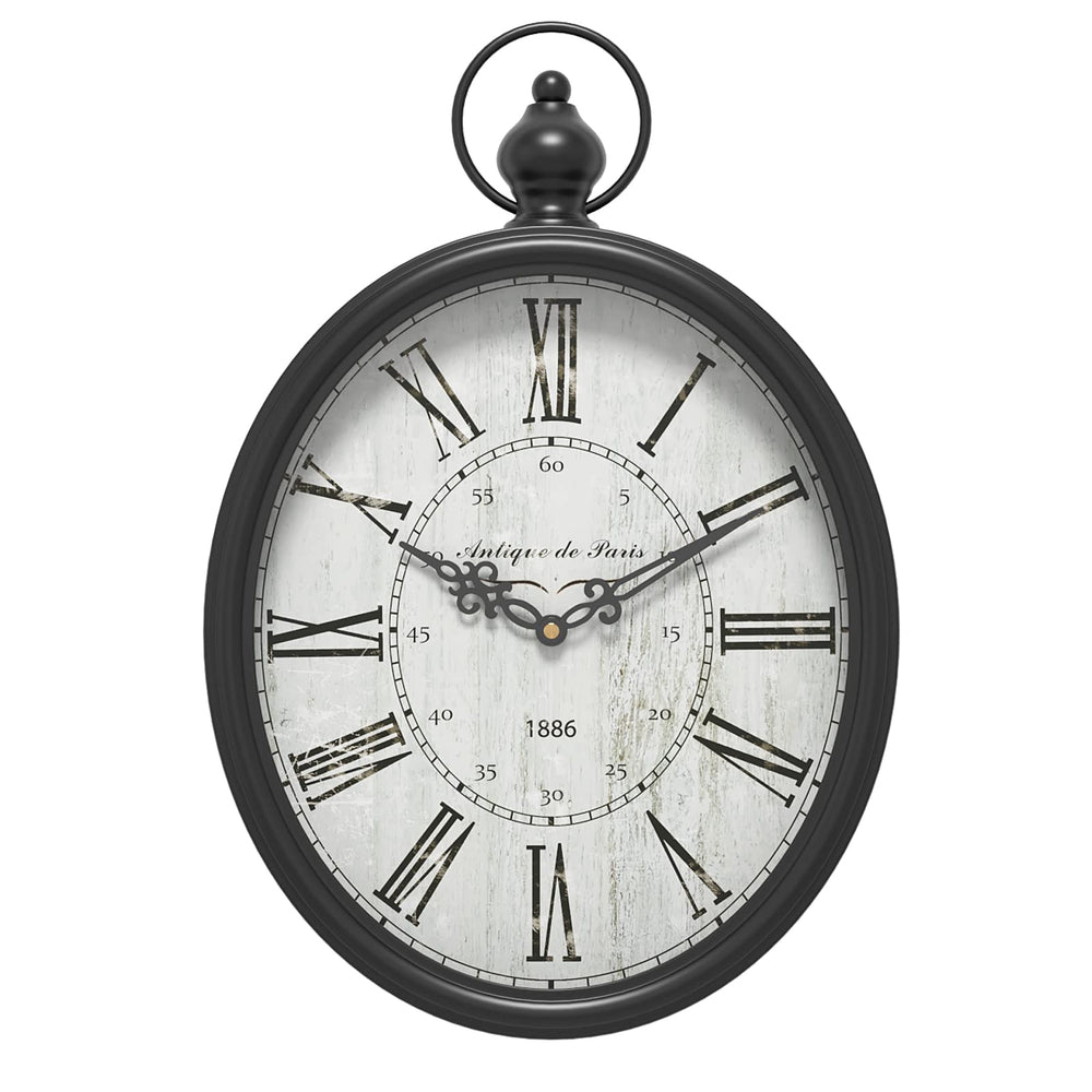 Menterry horloge murale ovale vue de face, ajoute du caractère à votre pièce