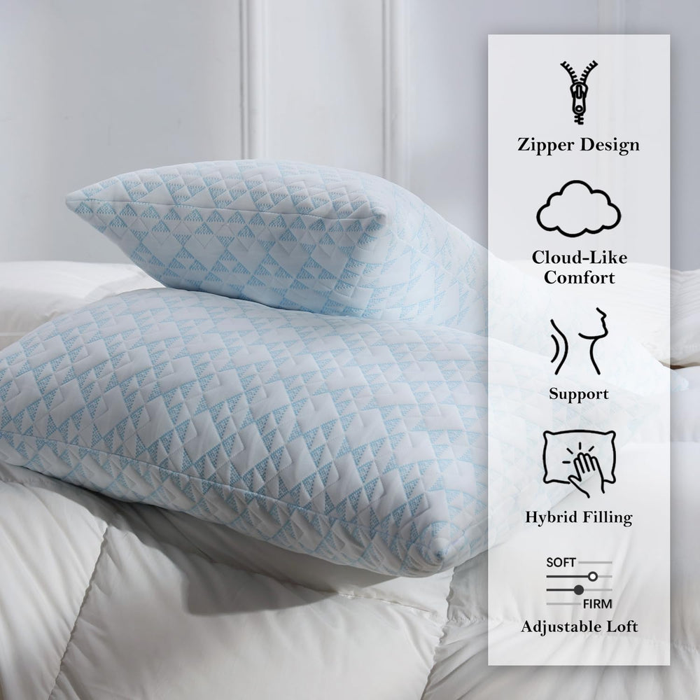 Meoflaw présentation lot de deux oreillers, solution pratique pour couples