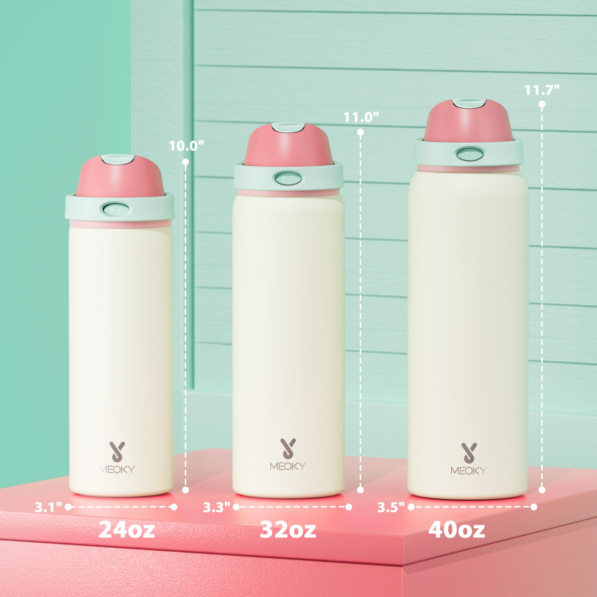 Meoky détail du bouchon 2-en-1 avec verrouillage sécurisé