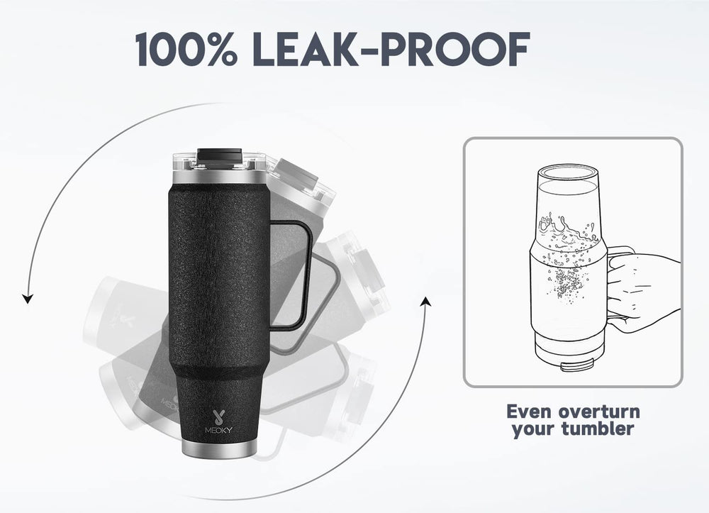 Meoky taille comparée à une bouteille standard pour visualiser la grande capacité