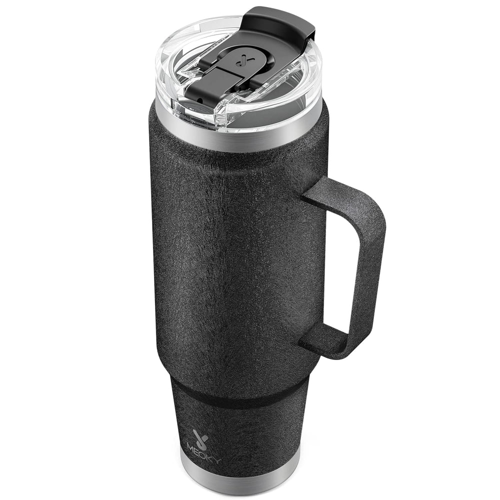 Meoky tumbler face avant montrant finition Night et capacité visible, pratique pour voyages