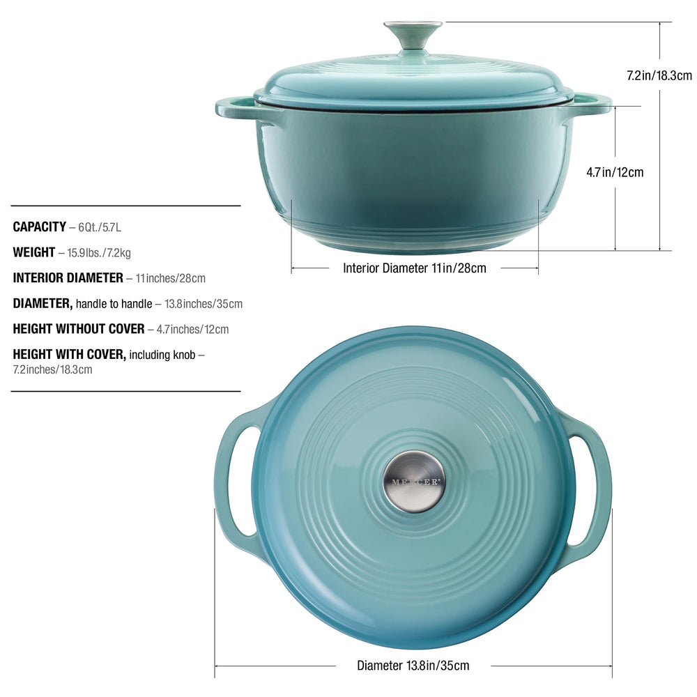 Mercer Culinary cocotte montrée à côté d’un saladier pour comparaison taille pratique