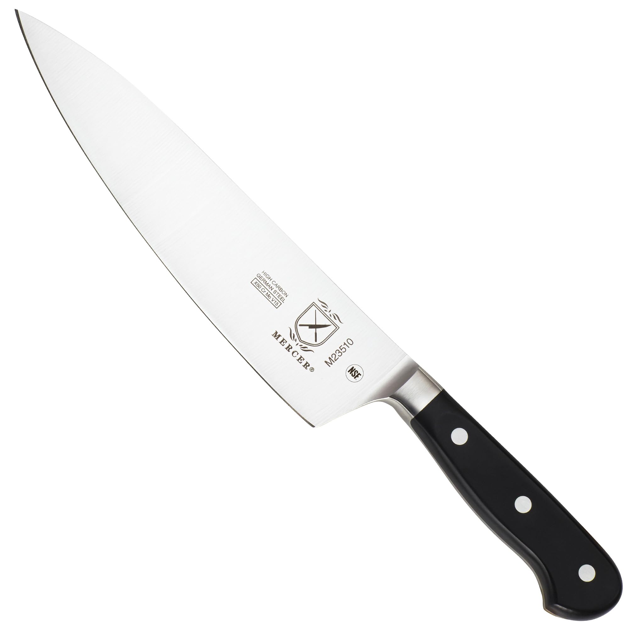 Mercer Culinary face avant du couteau montrant équilibre et finition