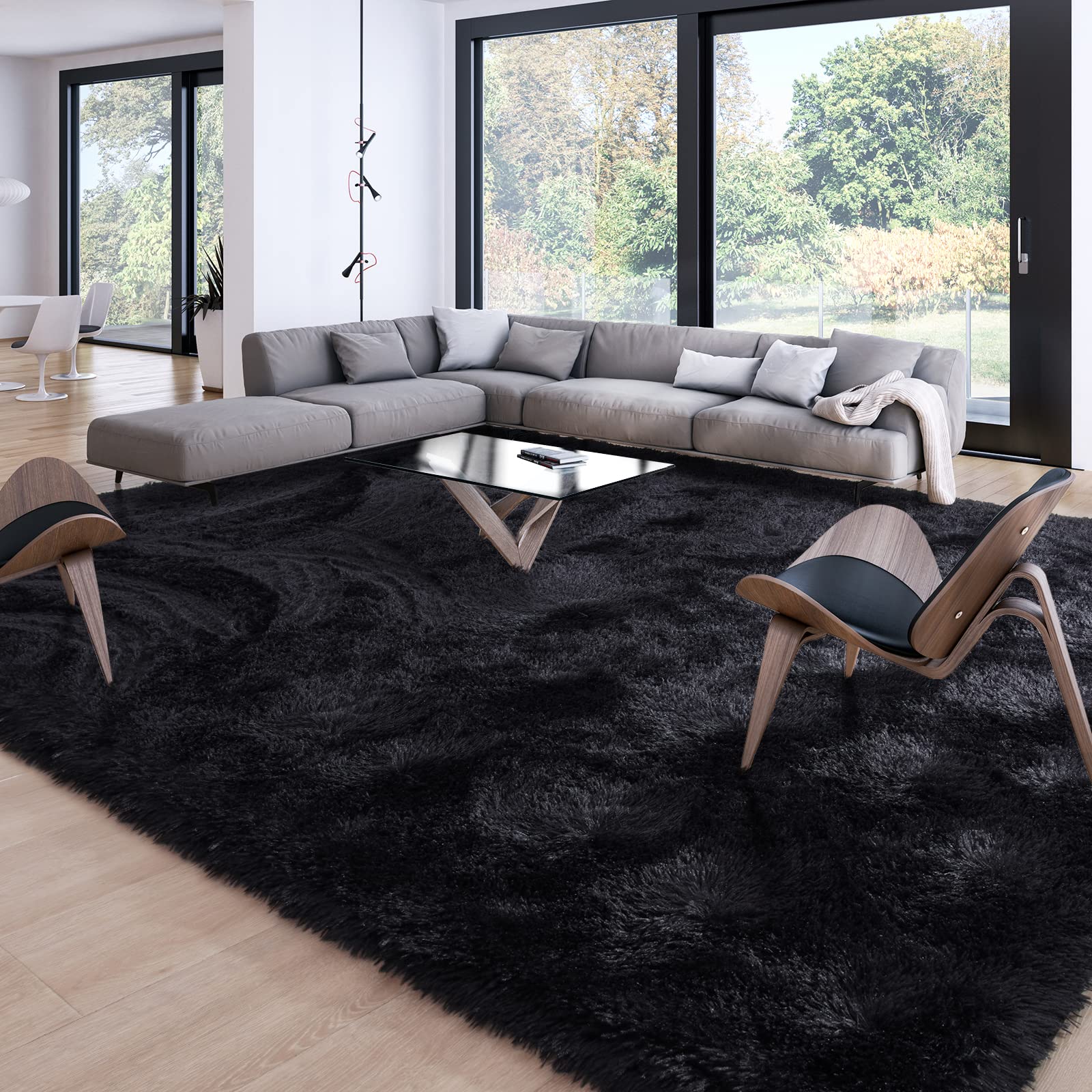 Merelax tapis face avant noir montrant style moderne et confort