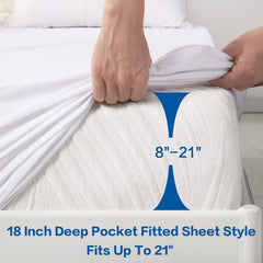 MERITLIFE drap-housse posé sur matelas montrant élasticité et maintien pour matelas épais