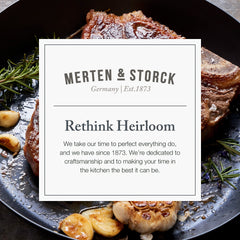 Merten & Storck poêle en action avec omelette, antiadhérence dès l'achat