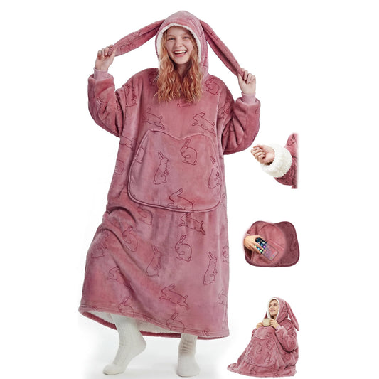 Mewaii hoodie face avant montrant motif lapin et confort