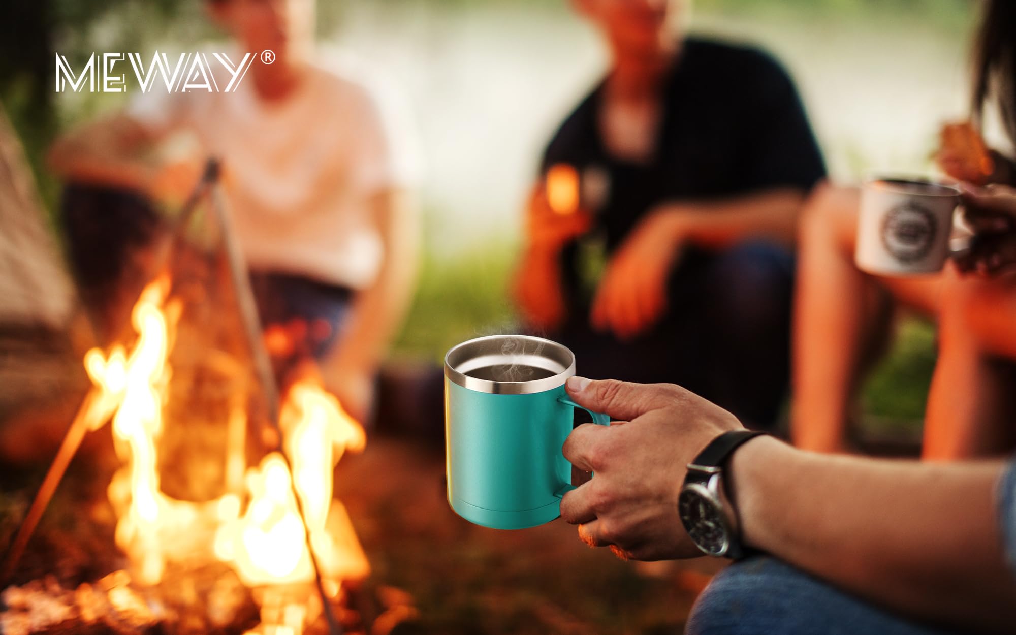 MEWAY lot de quatre gobelets empilés pour rangement compact