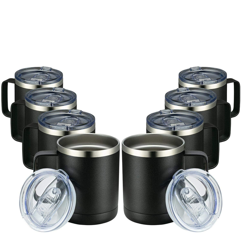 MEWAY gobelet 12oz face avant montrant le fini noir antidérapant
