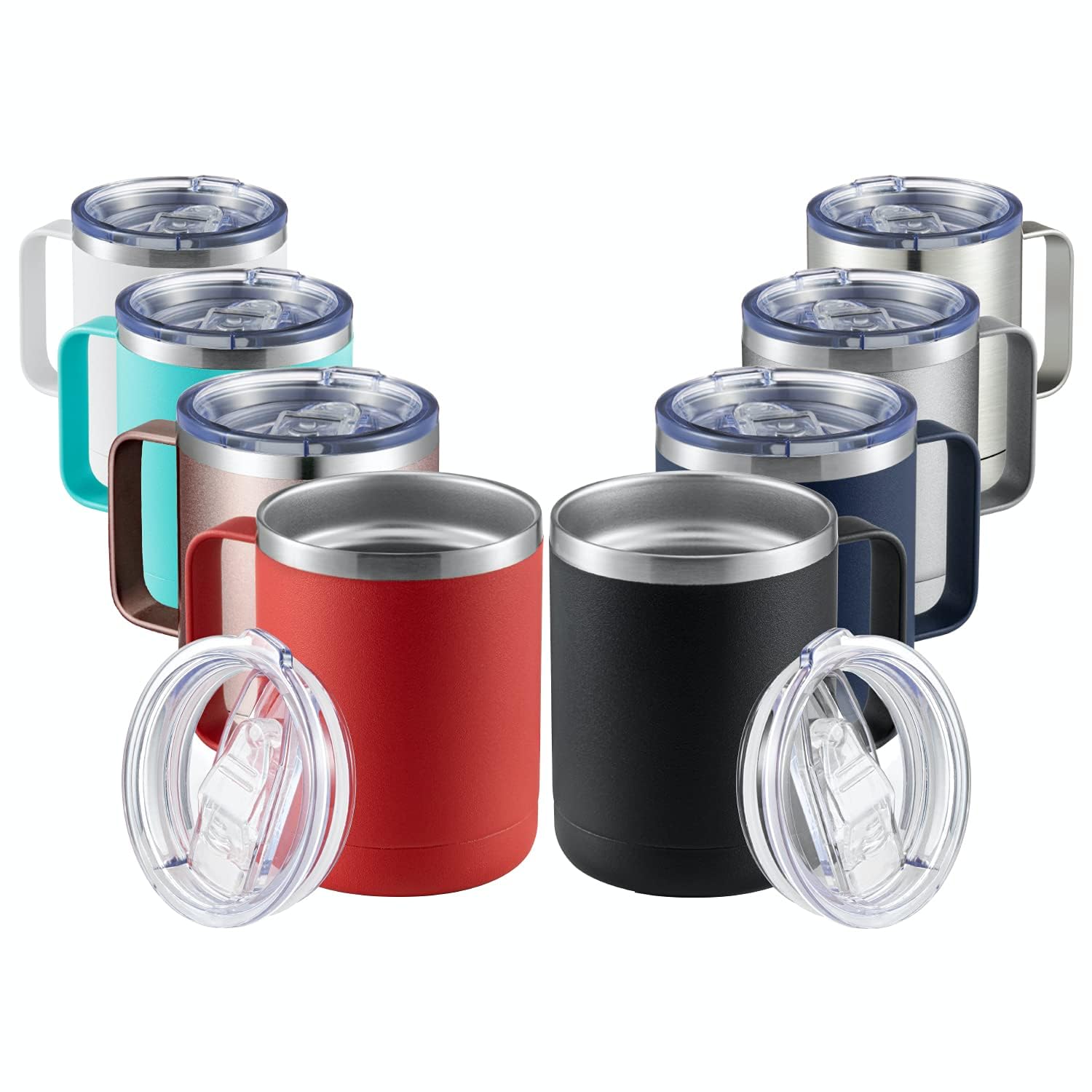 MEWAY gobelet face avant pack montrant les huit couleurs et la robustesse