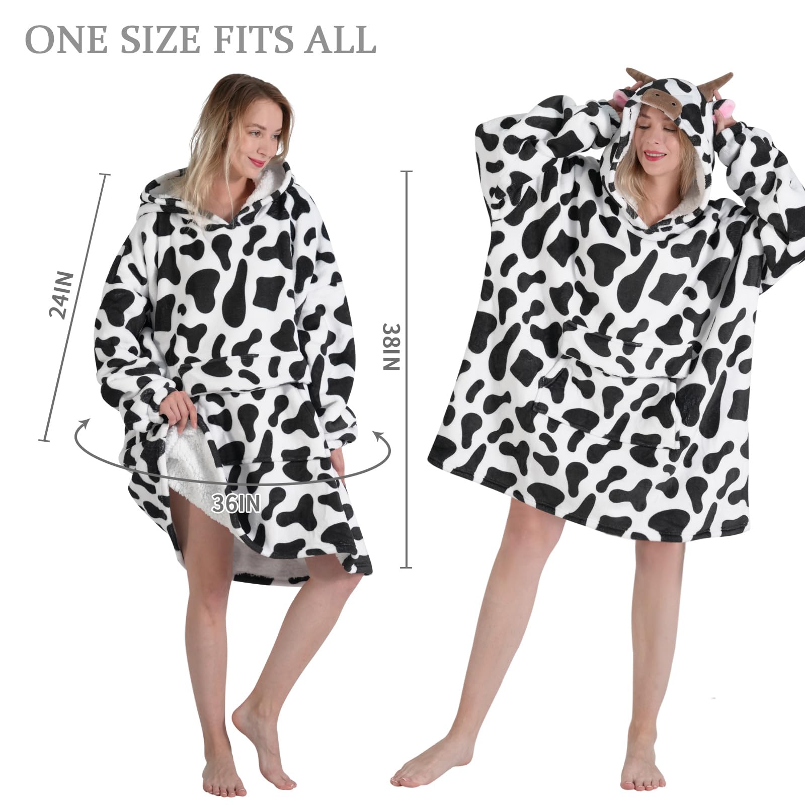 Mewkou hoodie montrée sur une personne pour évaluer taille