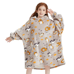 Mewkou hoodie couverture beige devant montrant design oversize et confort