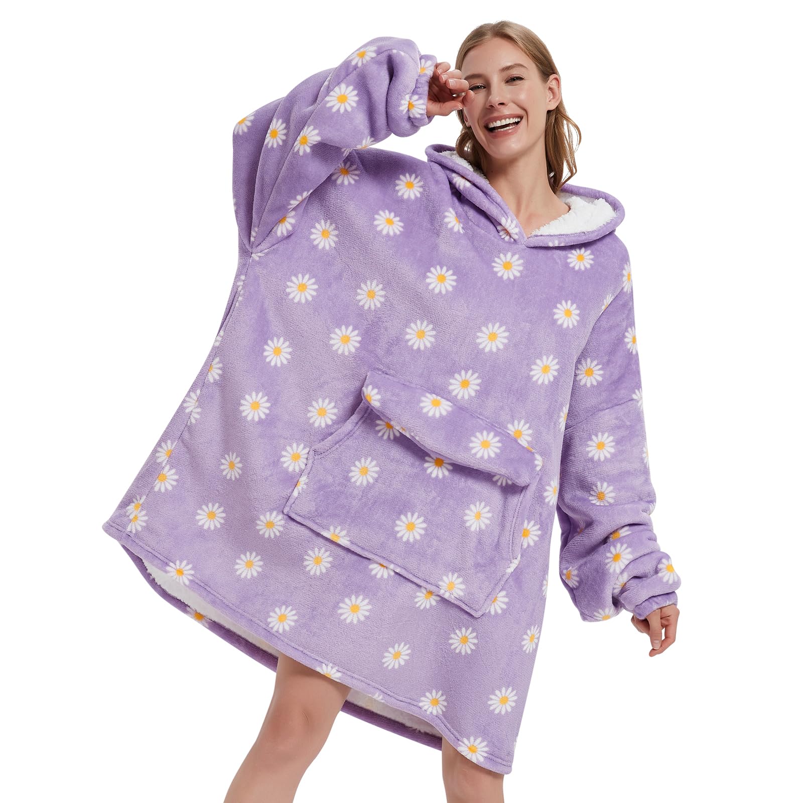 Mewkou hoodie Daisy face avant montrant coupe oversize et confort