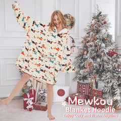 Mewkou hoodie porté sur canapé pour confort à la maison