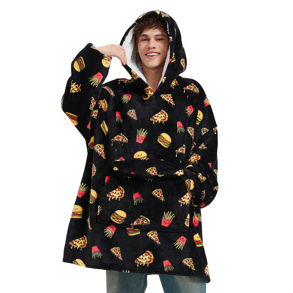 Mewkou motifs Hamburger Pizza montrant impression vive et originale