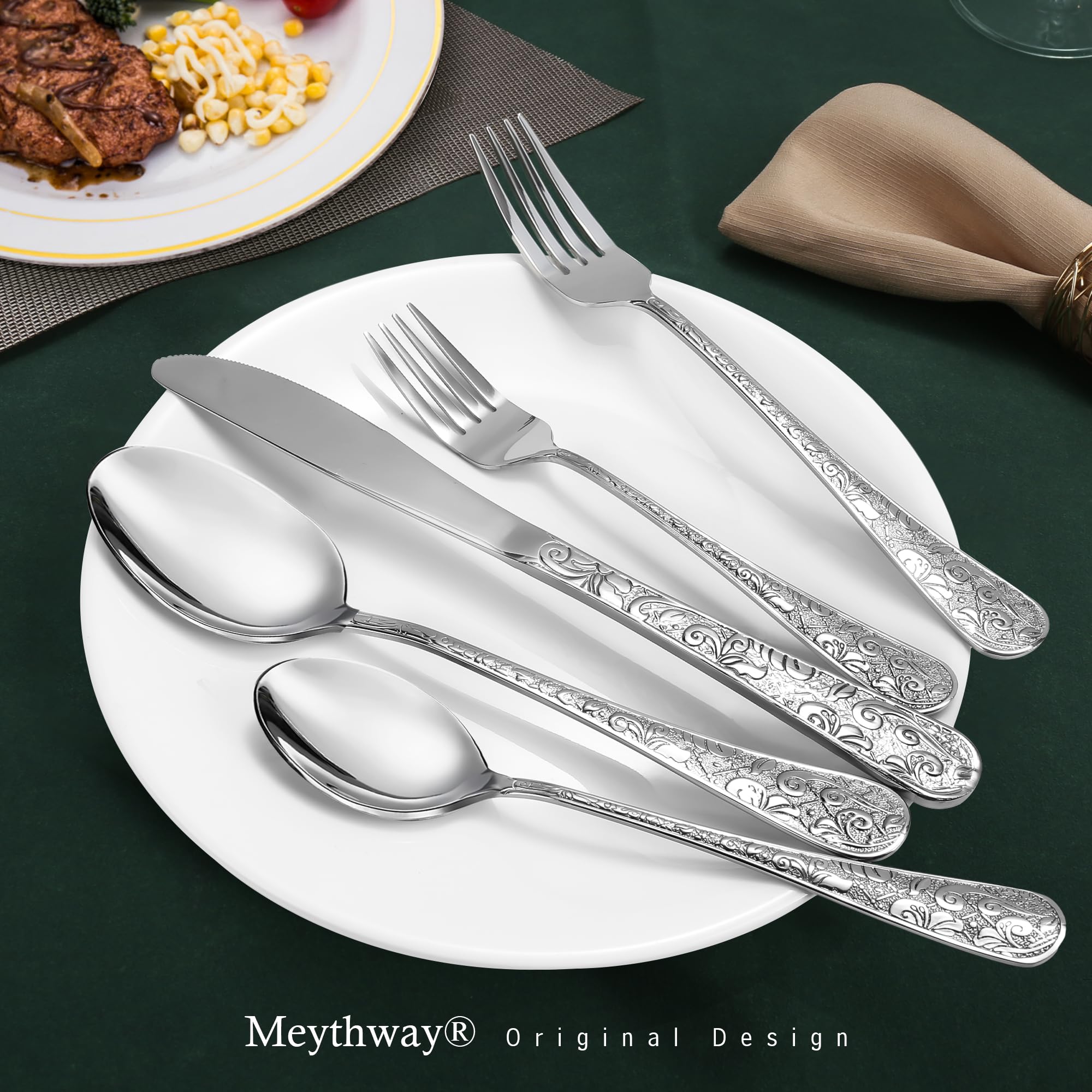 Meythway gros plan du manche gravé montrant adhérence et style