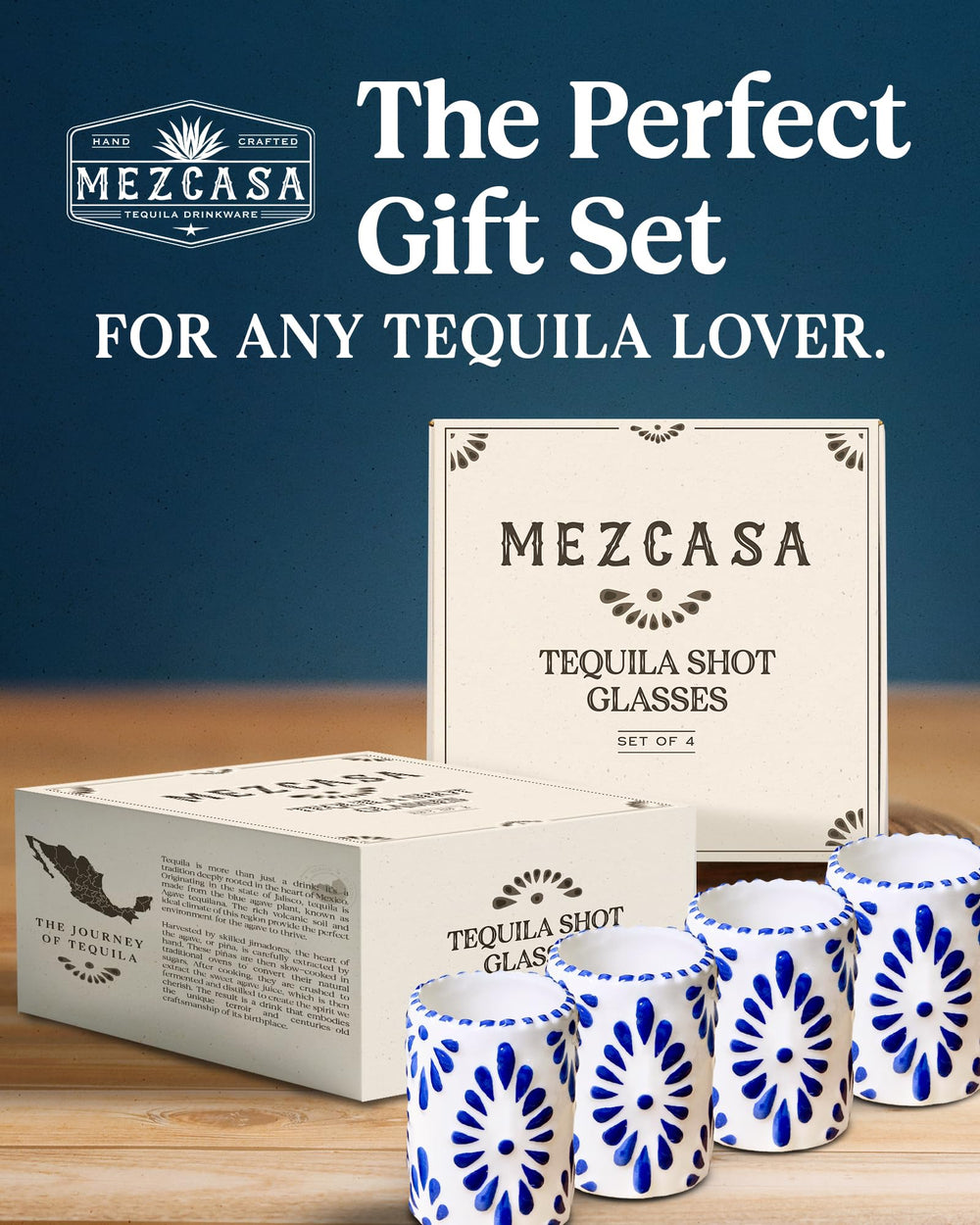 MEZCASA verre Talavera à côté d'objets, montre l'échelle et la contenance