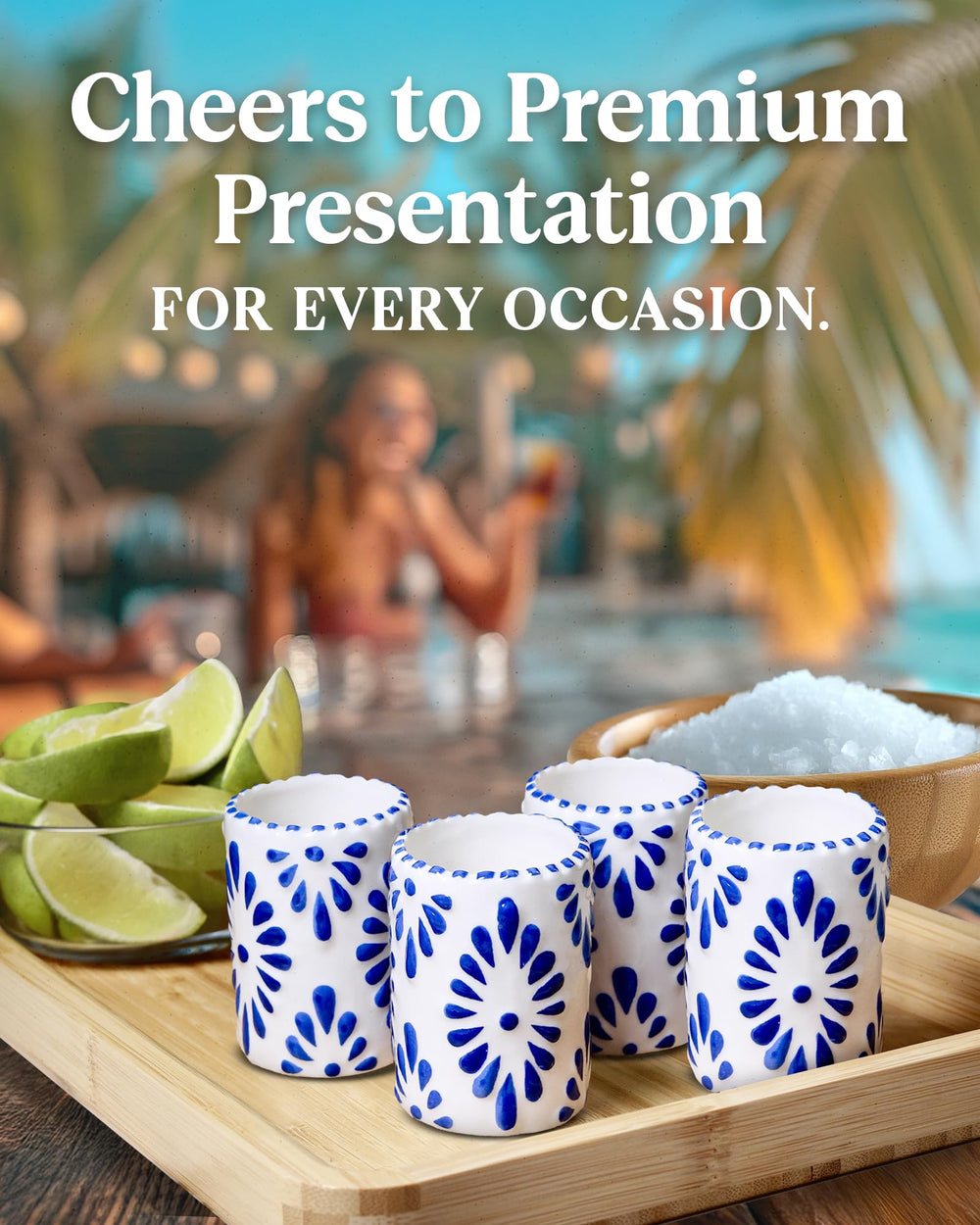 MEZCASA verre Talavera posé sur table de fête, apporte ambiance mexicaine