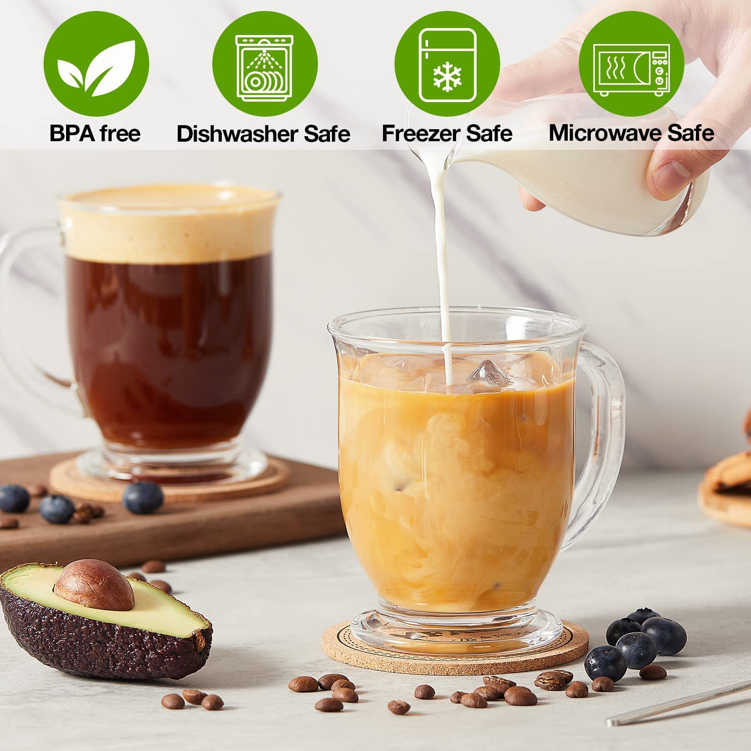 Mfacoy mug comparaison taille montrant contenance 15 Oz utile