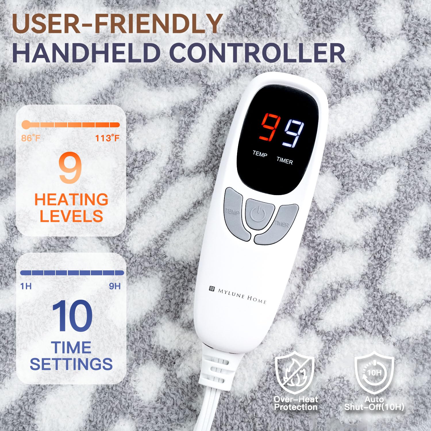 MH MYLUNE HOME : télécommande détachable pour réglages précis et sûrs