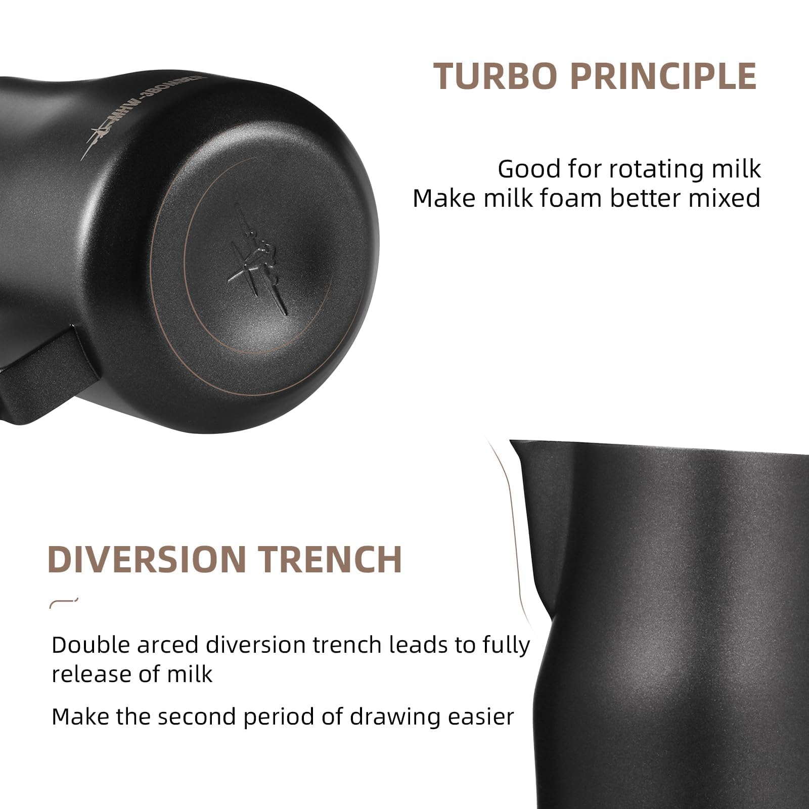 MHW-3BOMBER pichet à côté d'une tasse pour évaluer capacité 350 ml