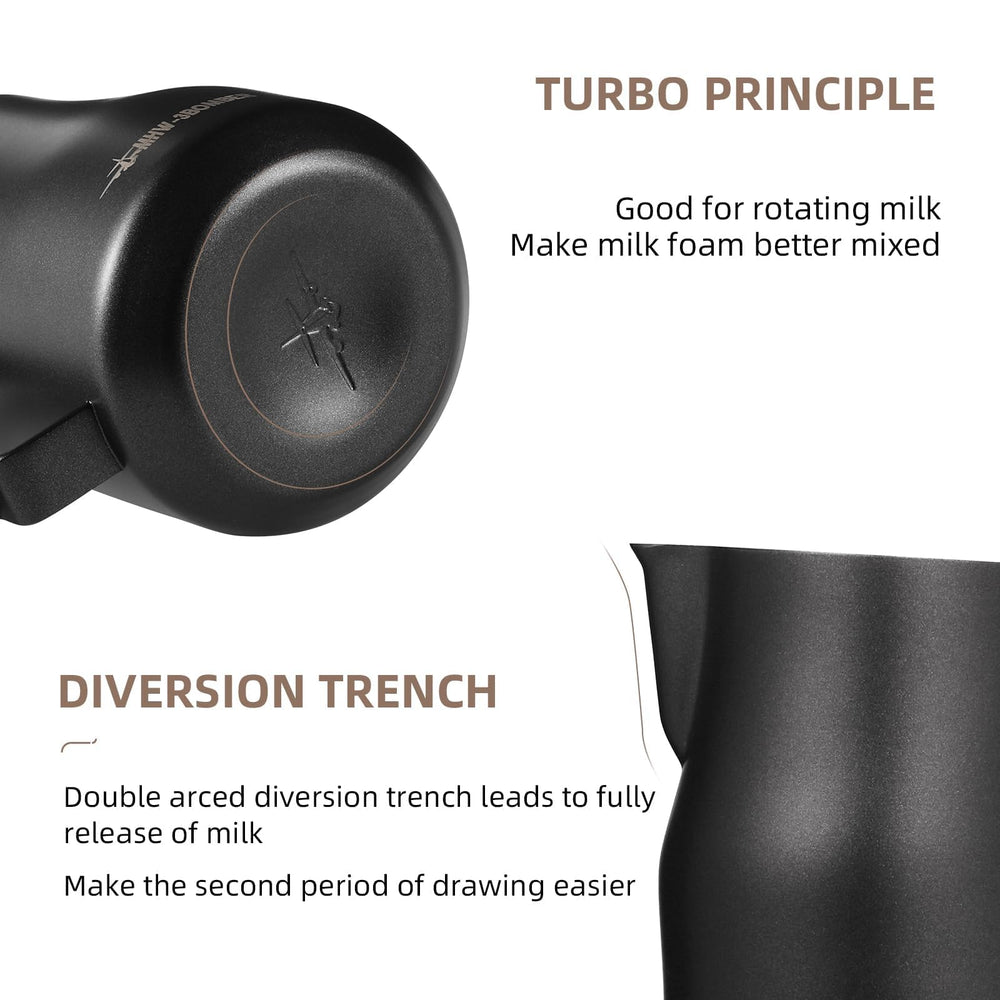 MHW-3BOMBER pichet à côté d'une tasse pour évaluer capacité 350 ml