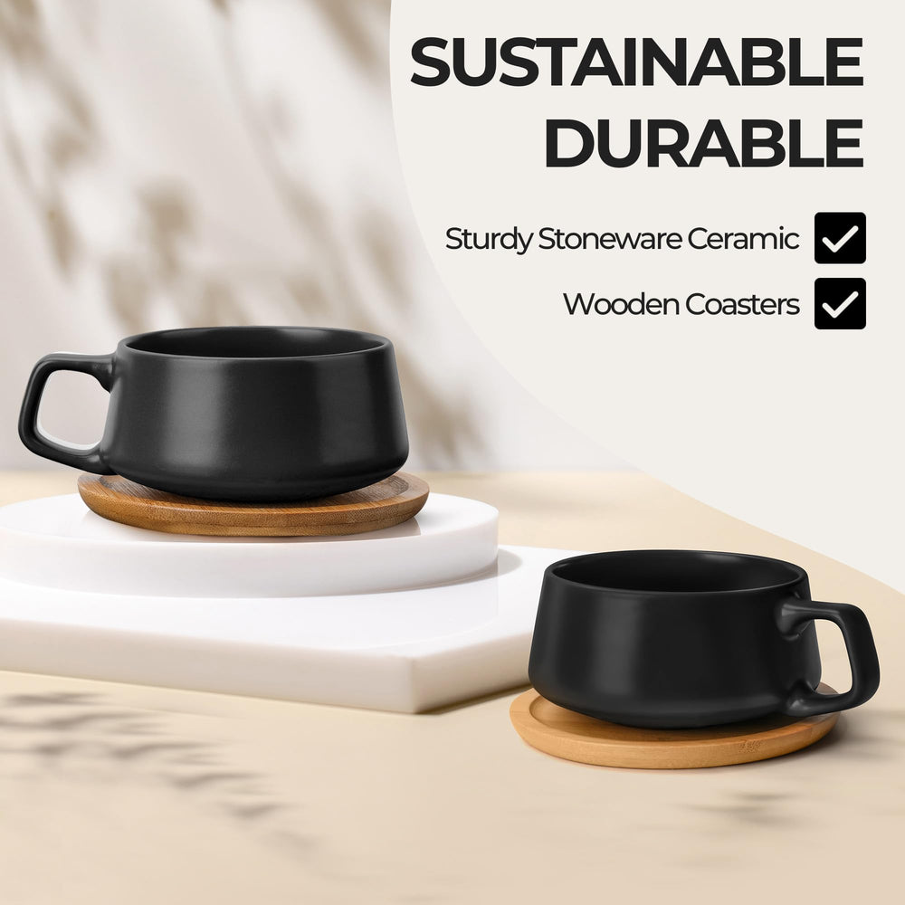 MIAMIO tasse en usage avec latte illustrant contenance confortable