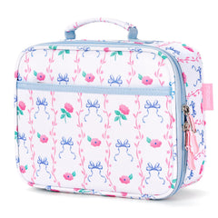 mibasies vue avant du sac-repas Bowknot Rose Sky Blue, pratique et stylé
