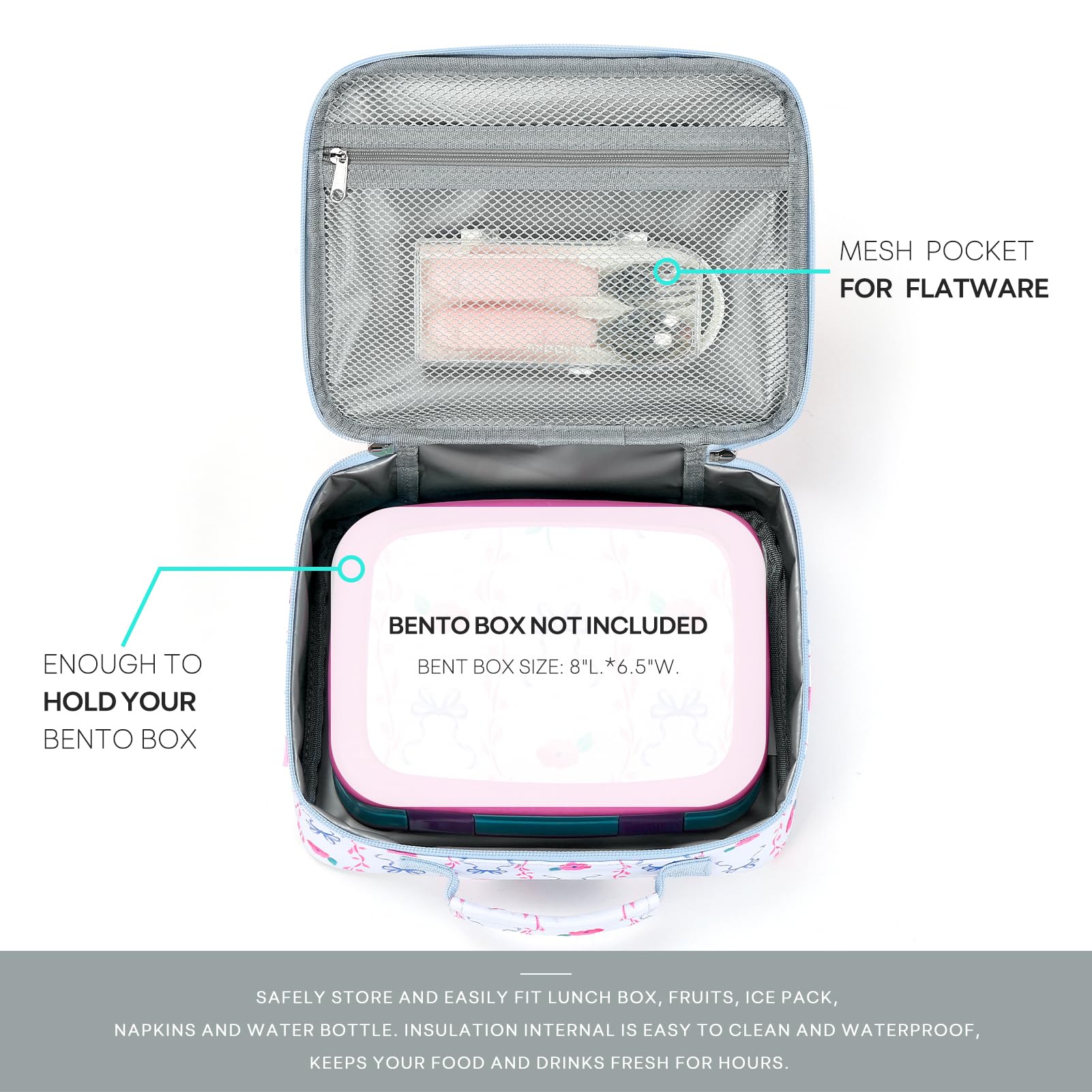 mibasies poche avant zippée pour condiments et serviettes pratiques