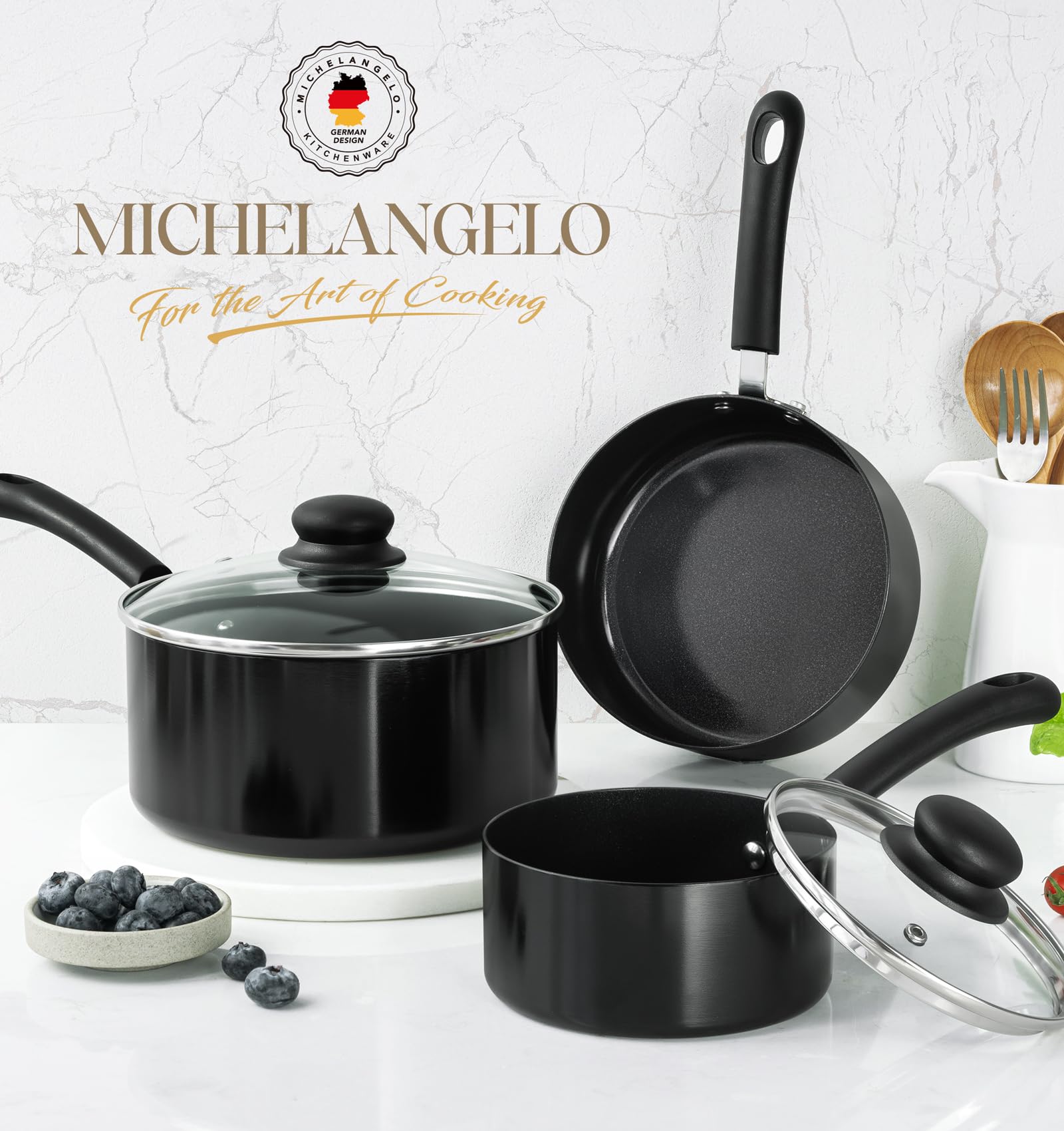 MICHELANGELO trois tailles côte à côte, choix adapté selon portions