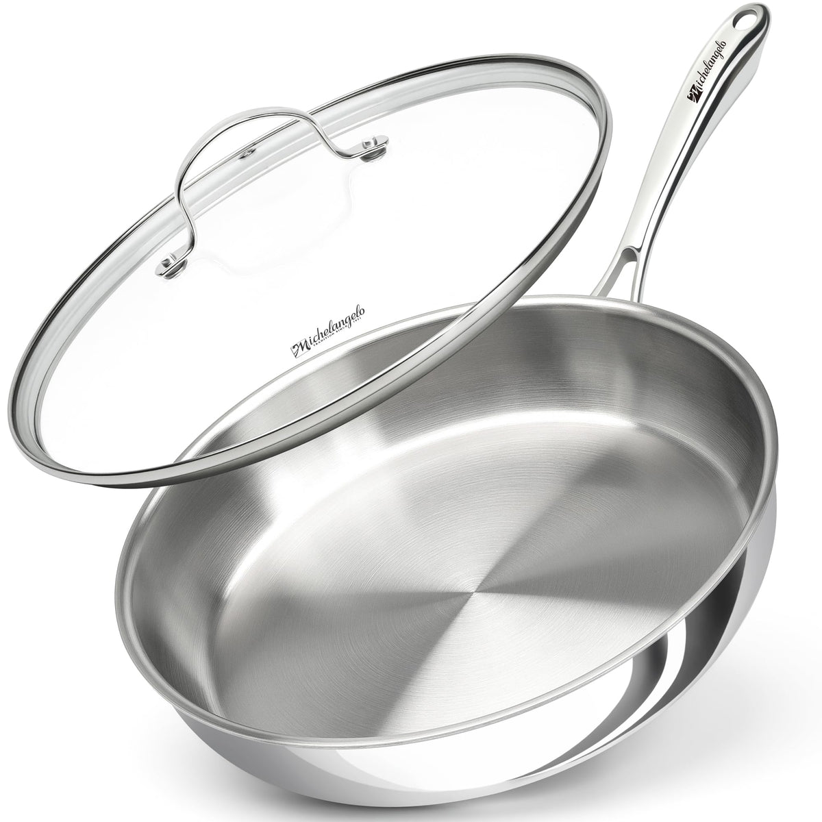MICHELANGELO poêle face avant montrant la large surface de cuisson et durabilité