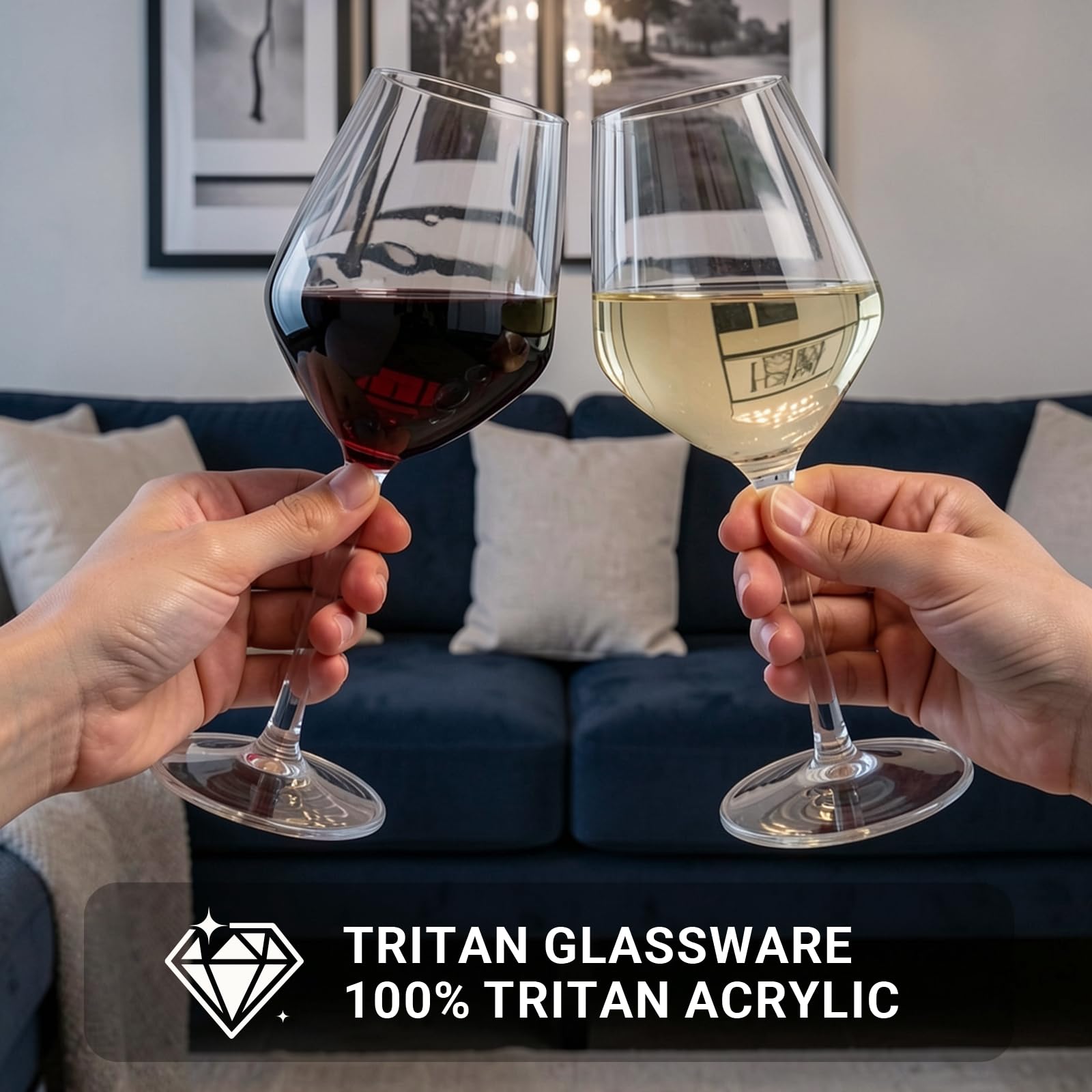 MICHLEY lot de 4 verres empilés prêt à servir pour réceptions sans casse